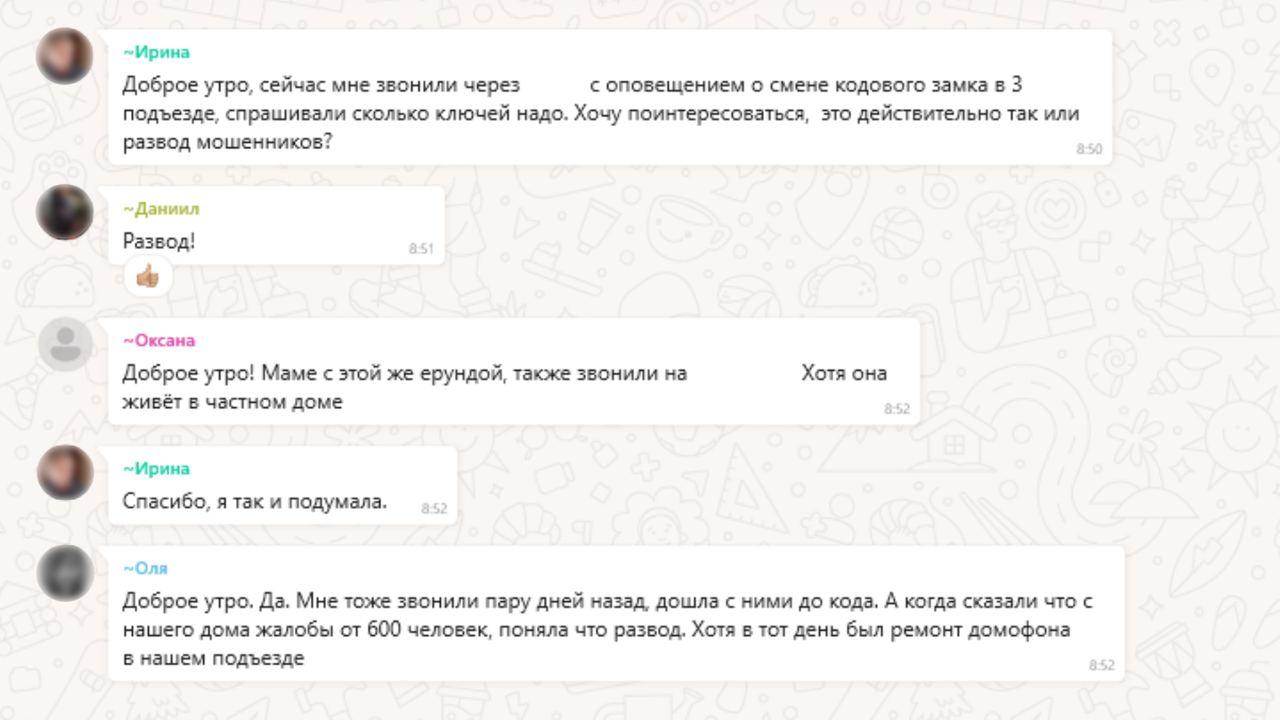 скрин из домового чата