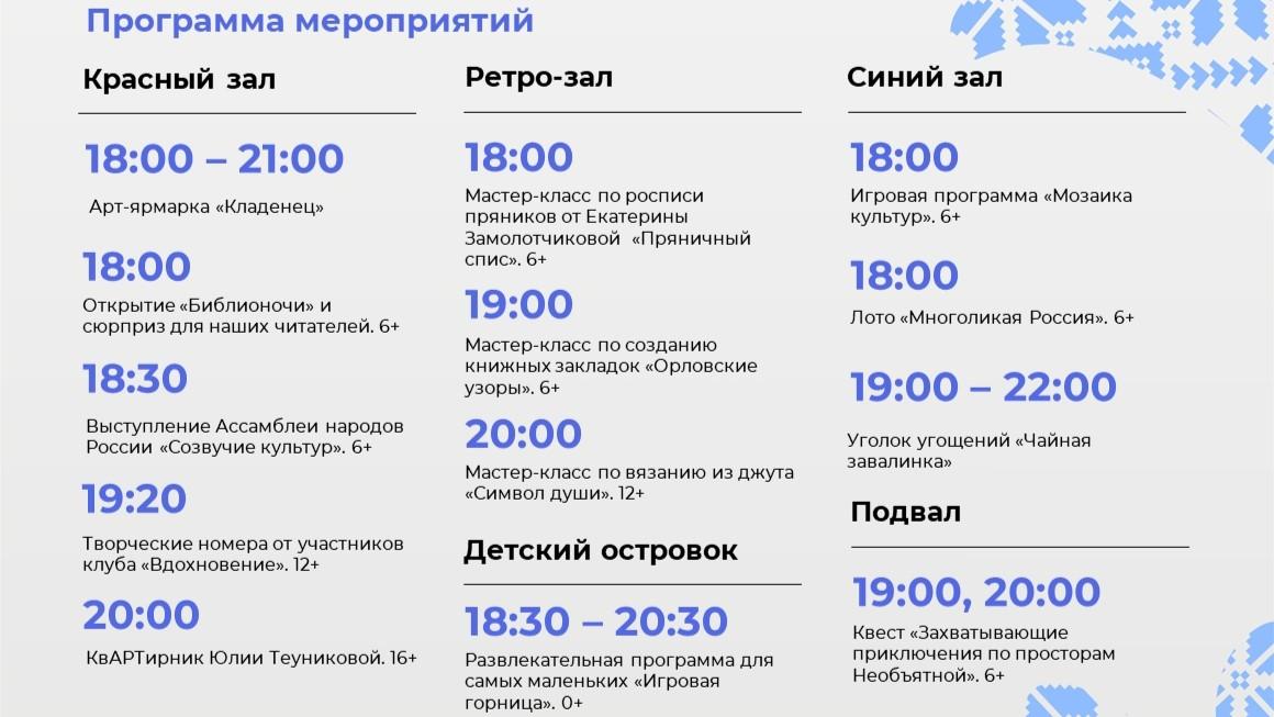 программа мероприятий